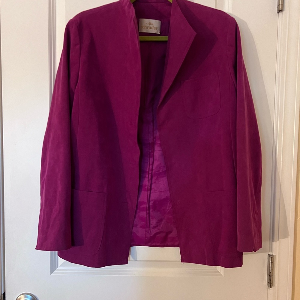 Purple Blazer with Modern Silhouette and Satin Lining
